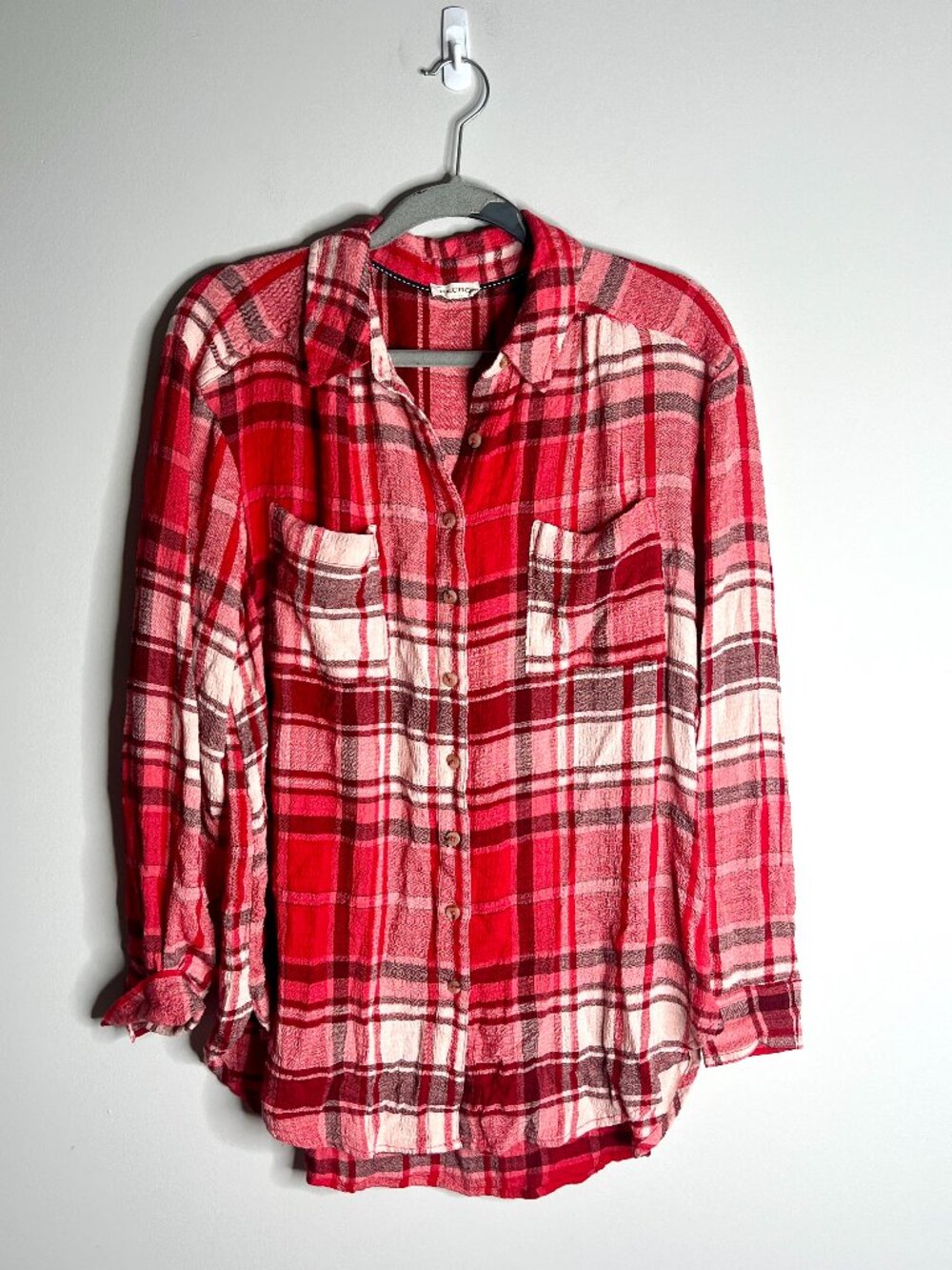 Pilcro Anthropologie Hadley Relaxed Plaid Buttondown Flannel Top Fall Transition